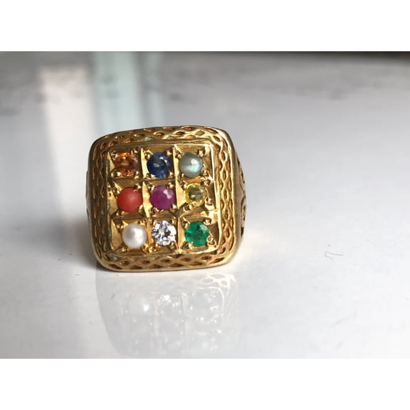 Beautiful navratan ring is made in 925 sterling solid silver