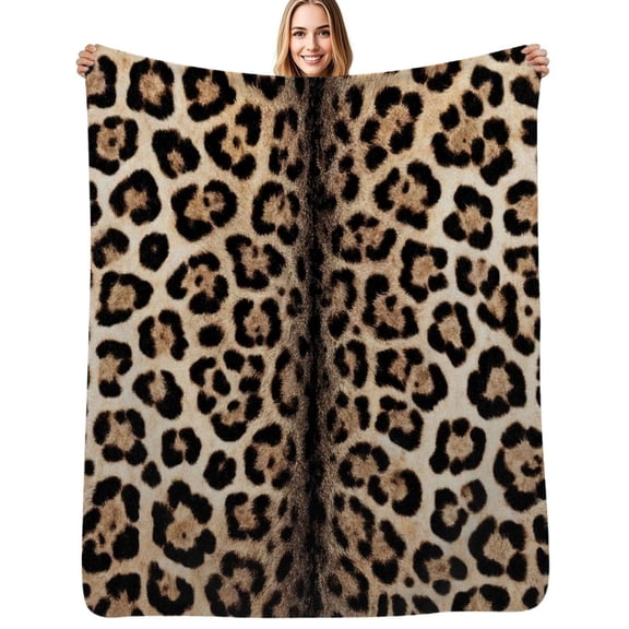 Beautiful snow leopard spotted pattern Flannel Blankets Soft Throw Blanket Winter Travel Office Outdoor Bedspread
