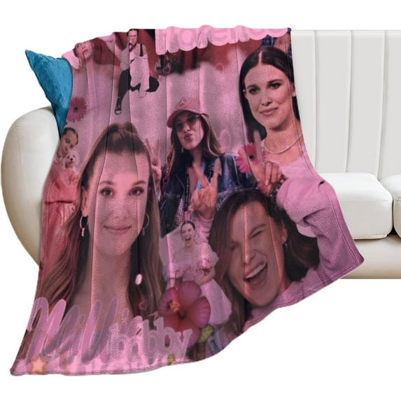 BeautifulMillie Bobby Brown Blanket Ultra Soft Flannel Fleece Blanket Stylish Bedroom Living Room Sofa Warm Blanket All Season Use60"x50"