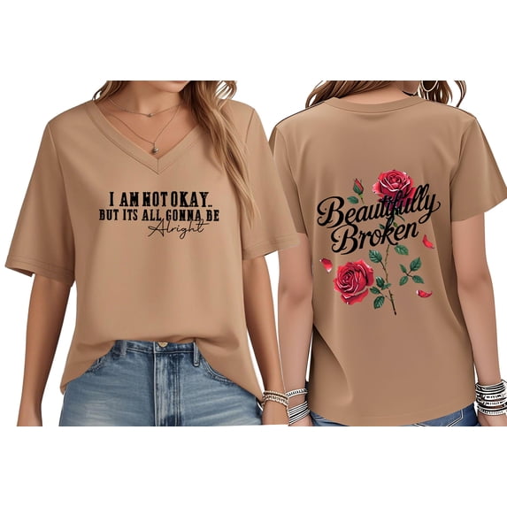 Beautifully Broken Shirt Beautifully Broken Tshirt I Am Not Ok T-Shirt Country Music Shirts Women Man