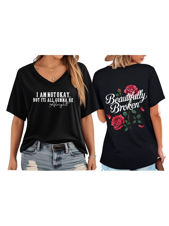 Beautifully Broken Shirt Beautifully Broken Tshirt I Am Not Ok T-Shirt Country Music Shirts Women Man