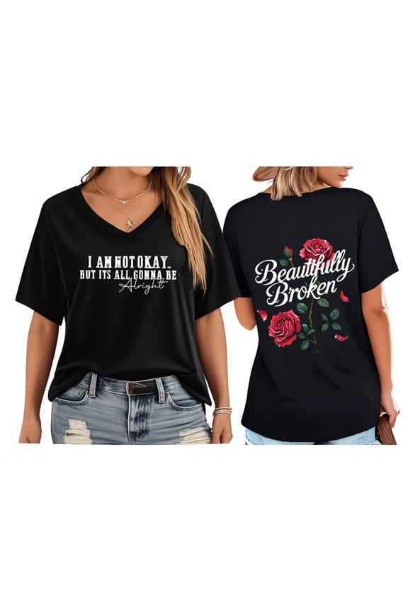 Beautifully Broken Shirt Beautifully Broken Tshirt I Am Not Ok T-Shirt Country Music Shirts Women Man