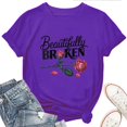 thumbnail image 1 of Beautifully Broken Women's T-Shirt – Inspirational Graphic Tee, Faith-Based Self Love, Casual Short Sleeve Christian Top, 1 of 5