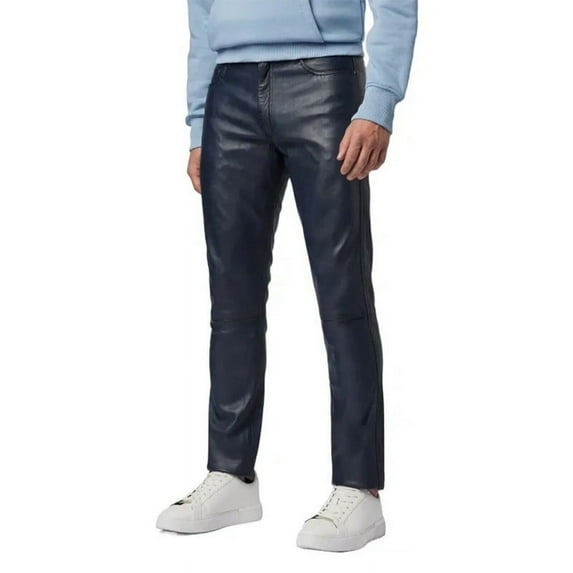 Beautifully Designed Black Color 100% Lambskin Leather Motorcycle Atheletic Pant For Men Size -28