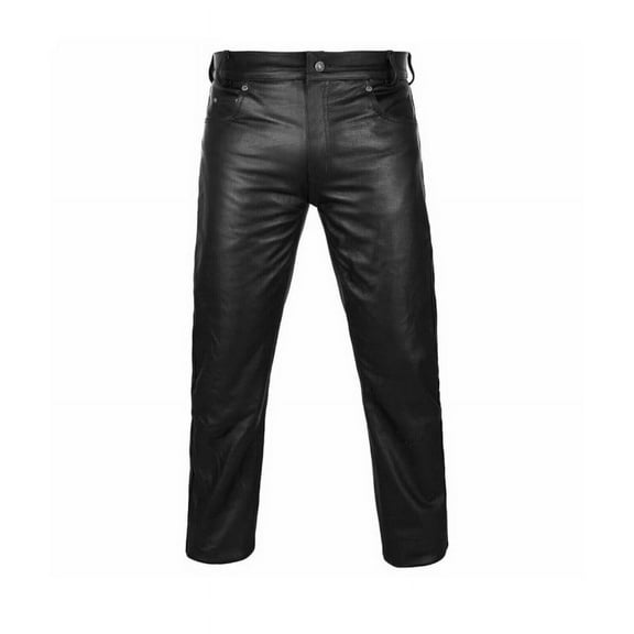 Beautifully Designed Black Color 100% Lambskin Leather Motorcycle Atheletic Pant For Men Size -32