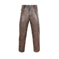 Beautifully Designed Brown Color 100% Lambskin Leather Motorcycle Atheletic Pant For Men Size -28