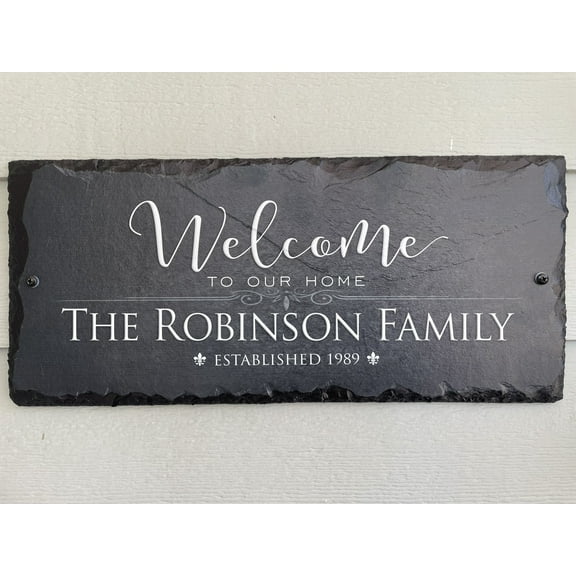 Beautifully Handcrafted and Customizable Slate Home Address Plaque (12"x6", 12"x8", 16"x10" or 18"x8”) Improve the curb appeal of your property with this bespoke house sign.