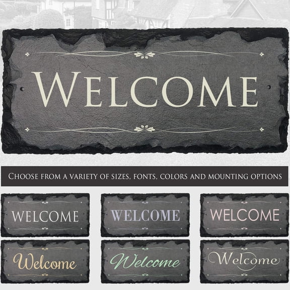 Beautifully Handcrafted and Customizable Slate Home Address Plaque (18"x8" or 12"x6") Improve the curb appeal of your property with this bespoke house sign.