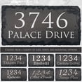 thumbnail image 1 of Beautifully Handcrafted and Customizable Slate Home Address Plaque in White on Black Slate by Sassy Squirrel Ink, 1 of 7