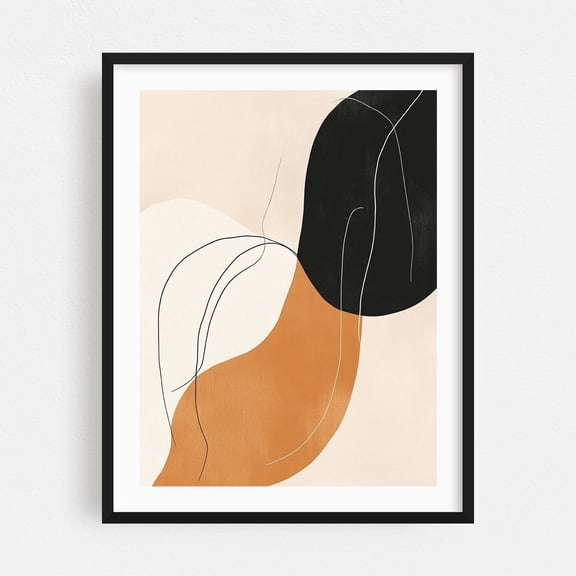 Beautifully Simple: Minimalist Floral Line Art - Line Drawing Black Framed Wall Art Print 16 x 20 inches