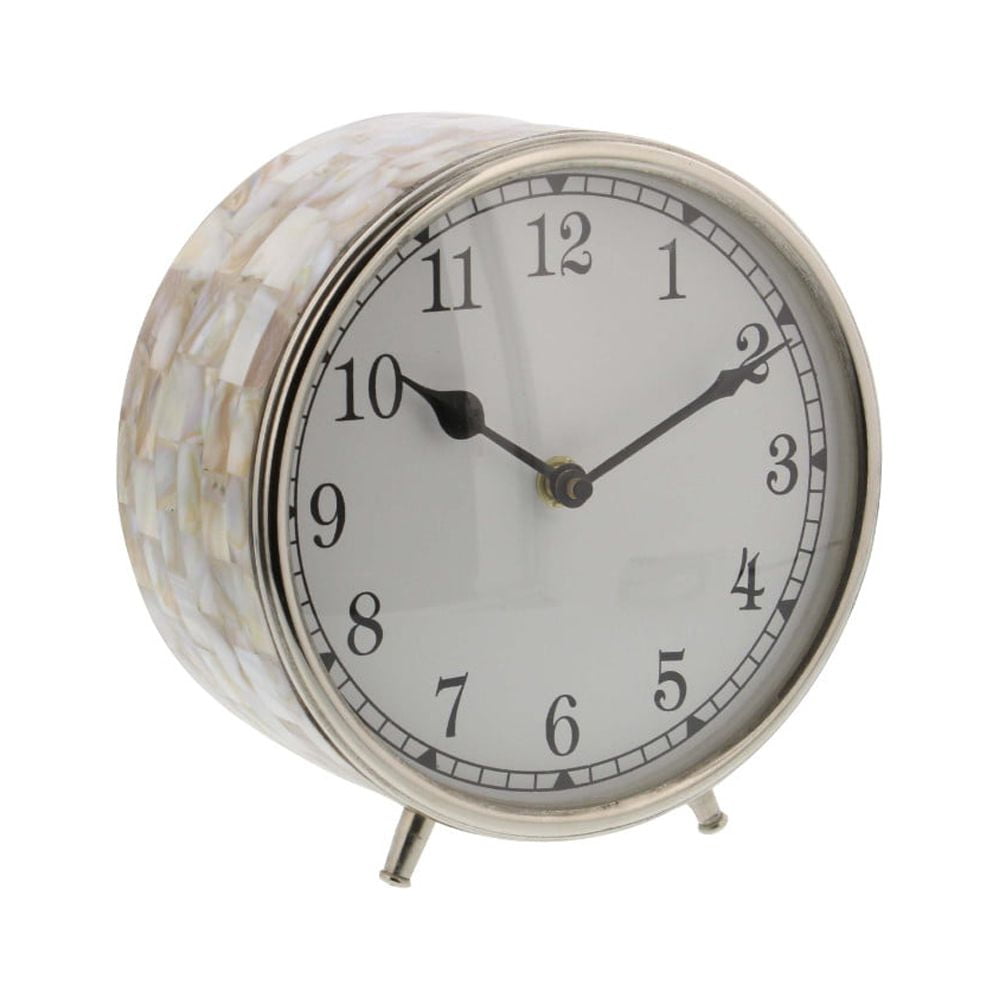 Beautifully Textured Stainless Steel Inlay Table Clock - Walmart.com