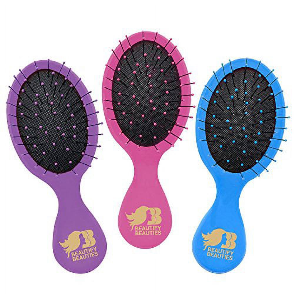 Beautify Beauties Mini Kids Hair Brush Set Pink Purple Blue Walmart