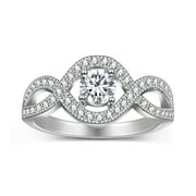 Beautlace 0.5CT Moissanite Engagement Rings,925 Sterling Silver Infinity Twist Ring Promise Ring for Women-Size 7