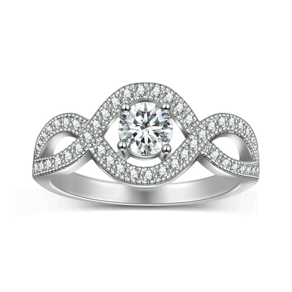 Beautlace 0.5CT Moissanite Engagement Rings,925 Sterling Silver Infinity Twist Ring Promise Ring for Women-Size 7