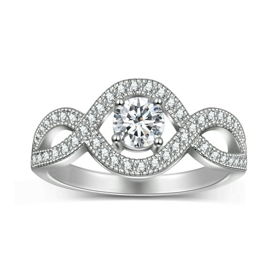 Beautlace 0.5CT Moissanite Engagement Rings,925 Sterling Silver Infinity Twist Ring Promise Ring for Women-Size 9