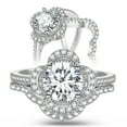 thumbnail image 1 of Beautlace 1.5 Carat Round Cut Moissanite Engagement Ring Set,Sterling Silver Wedding Bridal Band Rings Set for Women Size 8, 1 of 12
