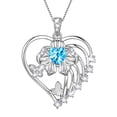thumbnail image 1 of Beautlace 18K White Gold Plated Heart Birthstone Necklace for Women,Orchid Butterfly Pendant Jewelry Gift for Wife Mom Girlfriend,Birthday Valentine’s Day Mother’s Day Gift, 1 of 10