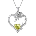thumbnail image 1 of Beautlace 18K White Gold Plated Heart Rose Birthstone Necklace for Women,Crystal Pendant Jewelry Gift for Wife Mom Girlfriend,Birthday Valentine’s Day Mother’s Day Gift, 1 of 10