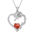 thumbnail image 1 of Beautlace 18K White Gold Plated Heart Rose Birthstone Necklace for Women,Crystal Pendant Jewelry Gift for Wife Mom Girlfriend,Birthday Valentine’s Day Mother’s Day Gift, 1 of 10