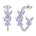 thumbnail image 1 of Beautlace 18K White Gold over Stering Silver Butterfly Hoop Earrings,June Alexandrite Birthstone Studs Earrings Jewelry Birthday Christmas Valentines Gifts for Women, 1 of 11