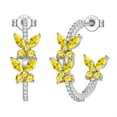 thumbnail image 1 of Beautlace 18K White Gold over Stering Silver Butterfly Hoop Earrings,November Citrine Birthstone Studs Earrings Jewelry Birthday Christmas Valentines Gifts for Women, 1 of 11
