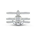 thumbnail image 1 of Beautlace 3 PCS 925 Sterling Silver Stackable Rings Set,CZ Wedding Pear Band Rings for Women Size9, 1 of 10