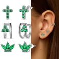 thumbnail image 1 of Beautlace 3 Pairs 925 Sterling Silver Cross Birthstone Earrings Set for Women, Flower Studs and Ear Cuffs Jewelry Set Birthday Christmas Anniversary Gift for Her, 1 of 13