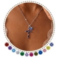 thumbnail image 1 of Beautlace 925 Sterling Silver 3-Way Cross Necklace for Women,Detachable Heart and Birthstone Cross Double Pendant Necklace,Anniversary Birthday Jewelry Gift for Her Mom Wife Girlfriend, 1 of 10