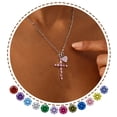 thumbnail image 1 of Beautlace 925 Sterling Silver 3-Way Cross Necklace for Women,Detachable Heart and October Birthstone Cross Double Pendant Necklace,Anniversary Birthday Jewelry Gift for Her Mom Wife Girlfriend, 1 of 10