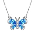 thumbnail image 1 of Beautlace 925 Sterling Silver Birthstone Necklace,Butterfly Pendant Necklace Fine Jewelry Anniversary Birthday Christmas Gifts for Women, 1 of 8