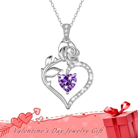 Beautlace Valentines Day Gifts for Her, 925 Sterling Silver Heart Necklace for Women, Romantic Jewelry Gift for Wife Girlfriend