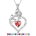 thumbnail image 1 of Beautlace 925 Sterling Silver Birthstone Necklace Rose Flower Heart Pendant Jewelry Christmas Valentines Mother's Day Gifts for Women Mom Wife/Lover, 1 of 13