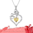 thumbnail image 1 of Beautlace 925 Sterling Silver Birthstone Necklace Rose Flower Heart Pendant Jewelry Christmas Valentines Mother's Day Gifts for Women Mom Wife/Lover, 1 of 12