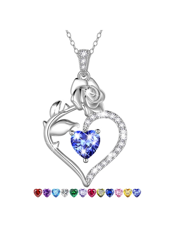 Valentines Day Gifts for Her, 925 Sterling Silver Heart Necklace for Women Mom, Romantic Jewelry Gift for Wife Girlfriend
