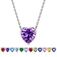 thumbnail image 1 of Beautlace 925 Sterling Silver Birthstone Necklace,Round Pendant CZ Birth Stone Jewelry for Women, 1 of 9