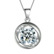 BEAUTLACE 925 Sterling Silver Birthstone Necklace,Round Pendant CZ Birth Stone Jewelry for Women