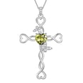 thumbnail image 1 of Beautlace 925 Sterling Silver Cross August Peridot Heart Birthstone Necklace,Butterfly Pendant Necklace Jewelry Birthday Christmas Gifts for Women/ Wife /Lover, 1 of 11
