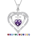 thumbnail image 1 of Beautlace 925 Sterling Silver Cross Necklace,February Birthstone Heart Pendant Necklace Jewelry Birthday Christmas Valentines Gifts for Women Mom, 1 of 12