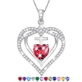 thumbnail image 1 of Beautlace 925 Sterling Silver Cross Necklace,July Birthstone Heart Pendant Necklace Jewelry Birthday Christmas Valentines Gifts for Women Mom, 1 of 12