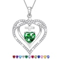 thumbnail image 1 of Beautlace 925 Sterling Silver Cross Necklace,May Birthstone Heart Pendant Necklace Jewelry Birthday Christmas Anniverry Mothers Day Gifts for Women Mom, 1 of 12