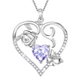 thumbnail image 1 of Beautlace 925 Sterling Silver Heart Rose Necklace,Butterfly Flower Cute Animal Pendant Necklace Jewelry Birthday Christmas Valentines Mother's Day Gifts for Women Mom -June, 1 of 12