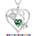 thumbnail image 1 of Beautlace 925 Sterling Silver Heart Rose Necklace,Butterfly Flower Cute Animal Pendant Necklace Jewelry Birthday Christmas Valentines Mother's Day Gifts for Women Mom -May, 1 of 12