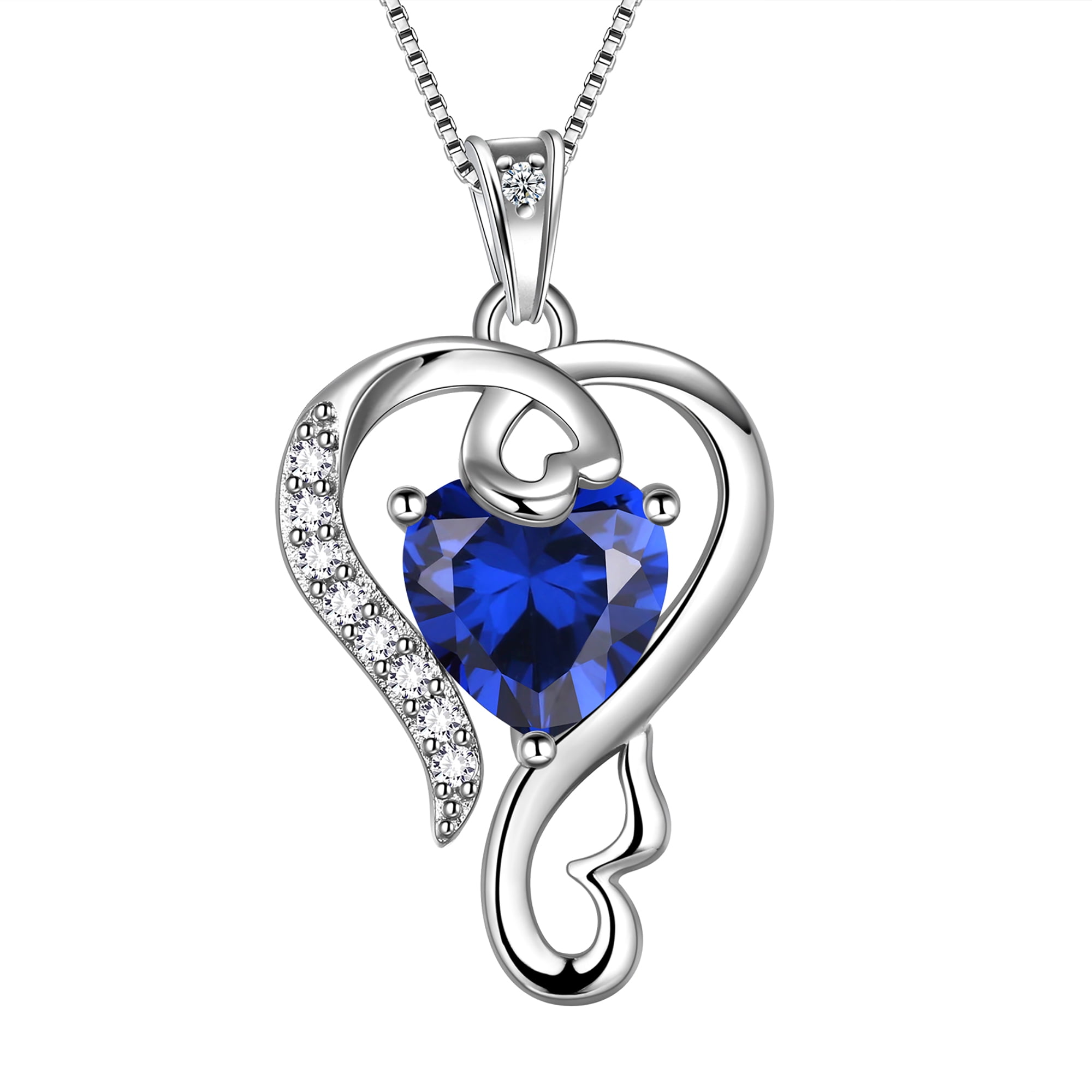 Beautlace 925 Sterling Silver Love Heart Necklace Sepetember