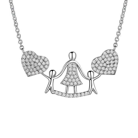 Beautlace 925 Sterling Silver Mom Heart Necklace,Mother Daughter Necklaces Mom's Gifts from Daughter Son Mama Grandma's Gifts
