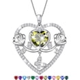 thumbnail image 1 of Beautlace 925 Sterling Silver Rose Heart Necklace,Butterfly Flower Pendant Necklace Jewelry Birthday Christmas Valentines Mother's Day Gifts for Women Mom Wife -August, 1 of 12