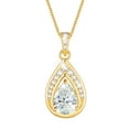 thumbnail image 1 of Beautlace 925 Sterling Silver Teardrop Birthstone Necklace,14K Gold Plated Pear Cut Pendant Necklace Jewelry Birthday Christmas Gifts for Women/ Wife /Lover, 1 of 12