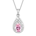 thumbnail image 1 of Beautlace 925 Sterling Silver Teardrop October Tourmaline Birthstone Necklace,Pear Cut Pendant Necklace Jewelry Birthday Christmas Gifts for Women/ Wife /Lover, 1 of 12