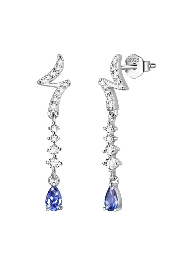 925 Sterling Silver Teardrop Stud Earrrings,December Birthstone Earrings Jewelry,Birthday Christmas Anniversary Gift for Women/Mom/Wife