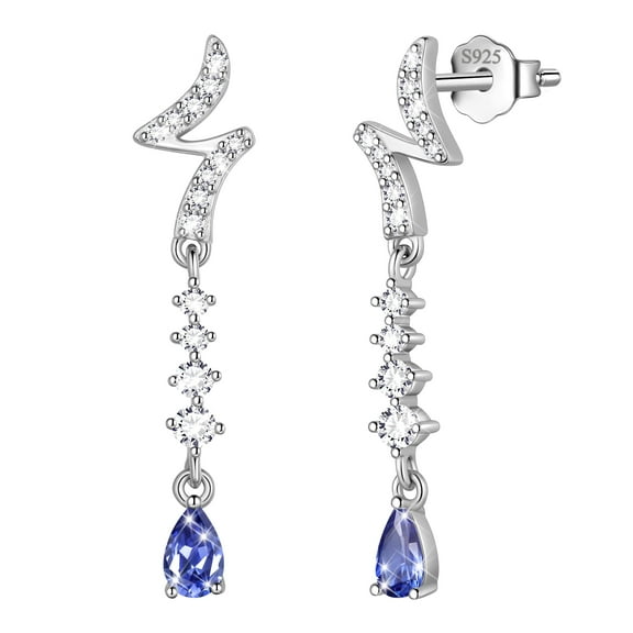 Beautlace 925 Sterling Silver Teardrop Stud Earrrings,December Birthstone Earrings Jewelry,Birthday Christmas Anniversary Gift for Women/Mom/Wife