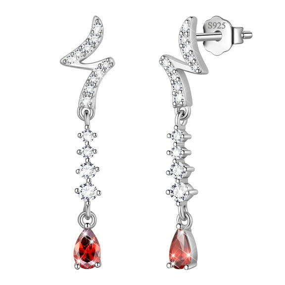 Beautlace 925 Sterling Silver Teardrop Stud Earrrings,January Birthstone Earrings Jewelry,Birthday Christmas Anniversary Gift for Women/Mom/Wife